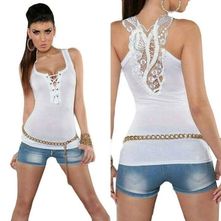 Halter Fashion Ladies Tube Top - Women Bandage Tank Top Summer Sexy Lace Halter Top Fashion Sleeveless Camisole