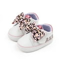 thumbnail image 2 of Baby Girl Sneaker, Non-slip Bow Letters Leopard Print Flats Shoes, 2 of 3