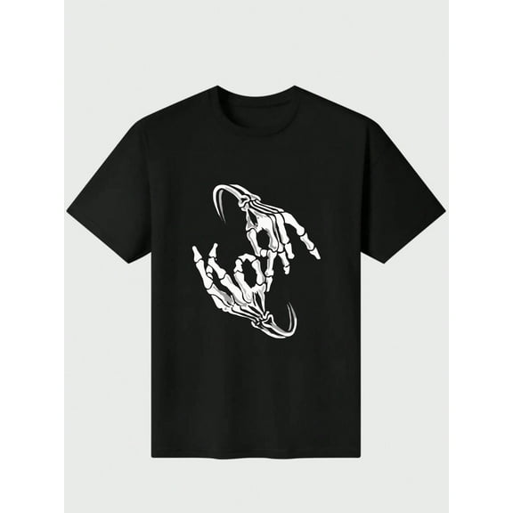Halloween Korn Band Skeleton Sign Bone Logo Casual Digital Print 220g Pure Heavy 100% Cotton T Shirt 100% Cotton