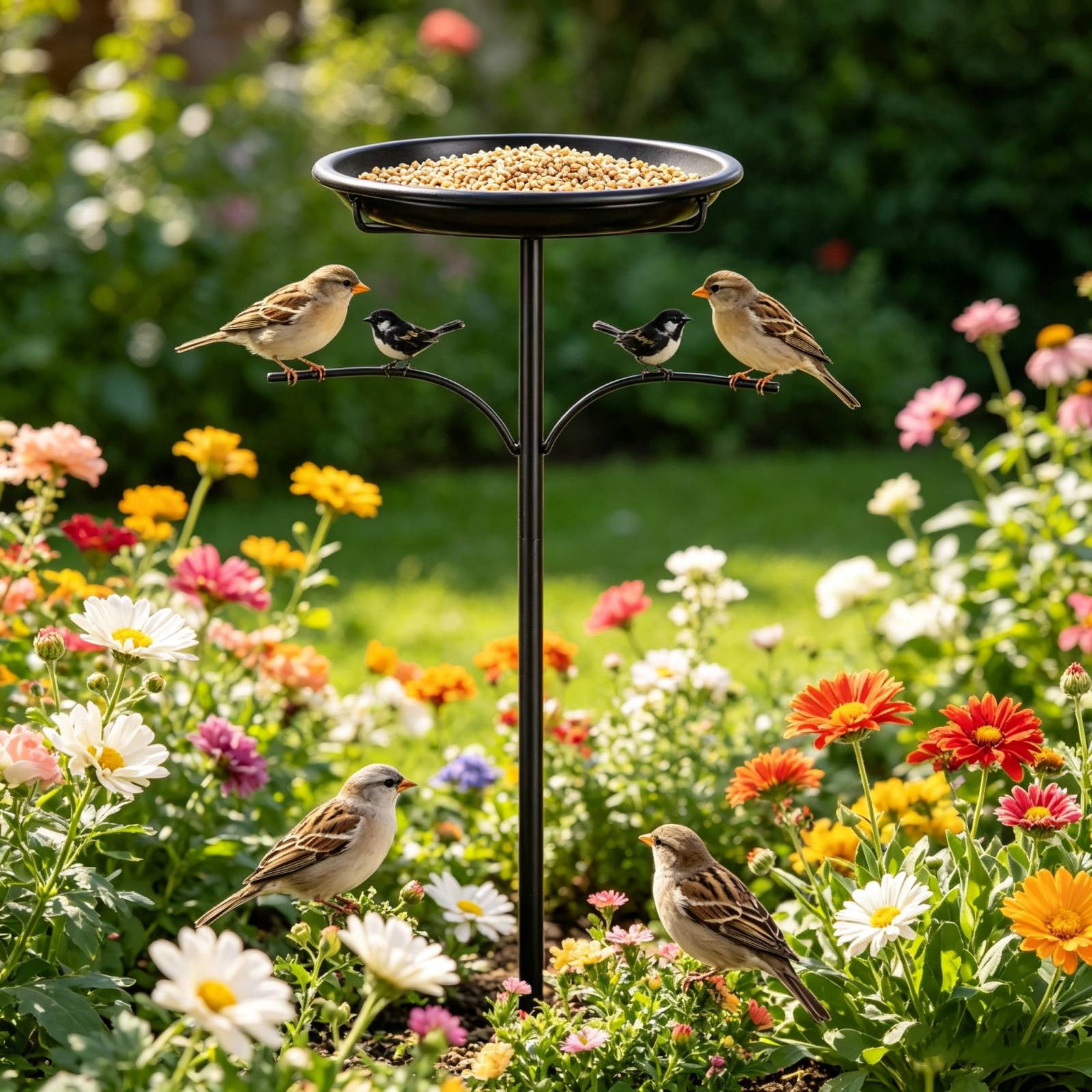 Metal Bird Bath for Outside, 35in Vintage Bird baths Bowl for Outdoor, Removable Large Bird Bath Bowl, Easy to Clean Deep Bird Bath for Garden Yard Lawn Decor