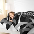 thumbnail image 4 of Homewish Modern Geometric Stripe Queen Comforter Set.Abstract Waves Lines Bedding Sets,Black Gray Bedding Comforter Set For Boys Kids,Microfiber Bedroom Decor Reversible,3-Piece, 4 of 8