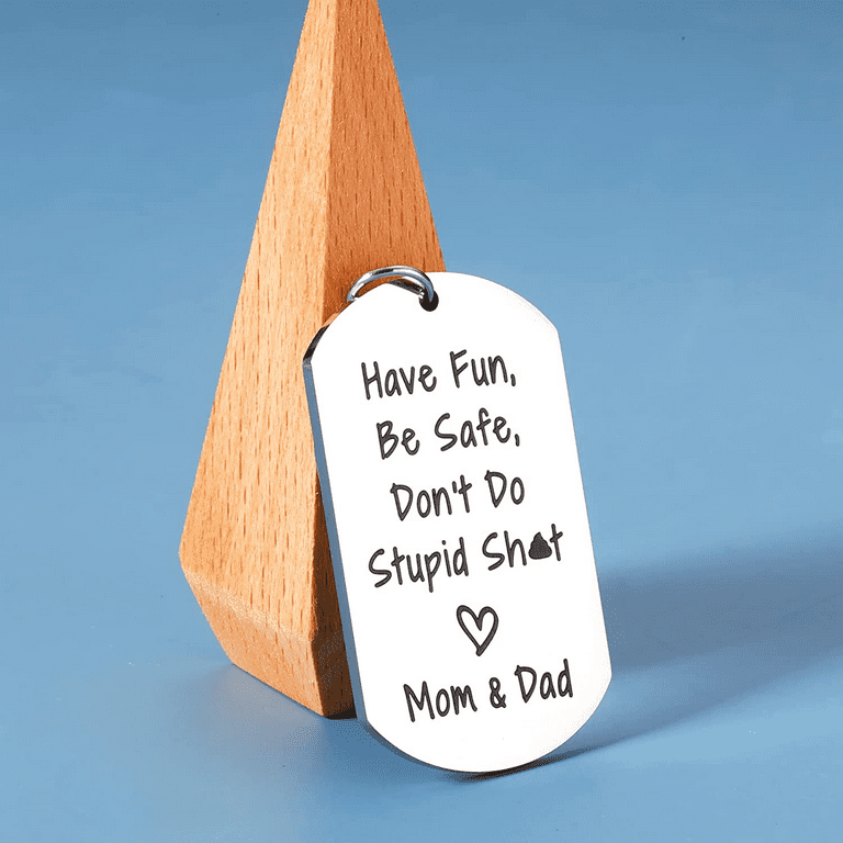 Funny Birthday Gifts for Son Daughter from Dad Don't Do Stupid Keychain  Funny Sarcasm Gift for Women Men Friend Teenager Boy Girl Humor Gag Gifts  Dad