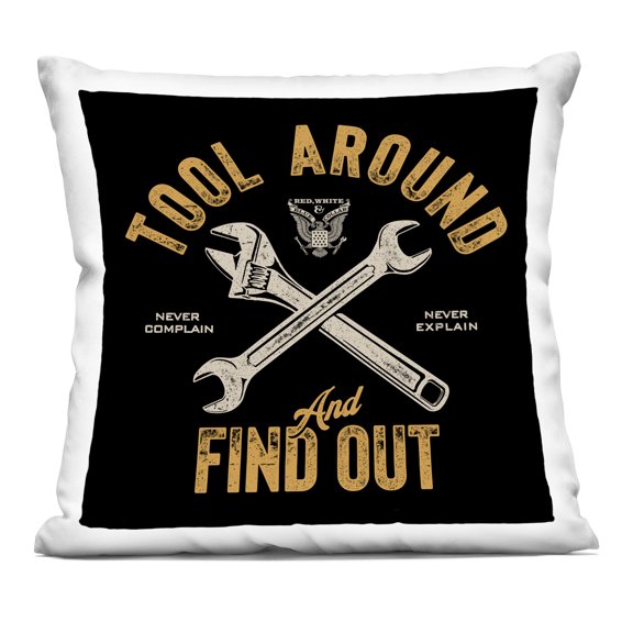 Stupell Industries Tool Around & Find Out Decorative Printed Throw Pillow design by Jedco Brands, Inc., 18 x 7 x 18