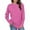 Hot Pink---womens shirts long sleeve, variant on Aboser Womens Casual Long Sleeve Shirts Trendy Crew Neck Shirt Tops Loose Fit Plain Tshirts Comfortable Soft Classic Shirts Solid Color Pullover Top Black L