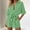 *Green, variant on Women's Striped Notch Collar Button 3/4 Sleeve Romper with Belt,Casual Jumpsuit Shorts Black,Womens Plus M