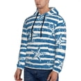 thumbnail image 3 of Honeii Ocean on Striped Pattern Mens Hoodies Men's Loose Sleeve Sweatshirt,Pullover Hooded Sweatshirt for Men,Essentials Hoodie-Large, 3 of 7