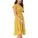 thumbnail image 4 of INSPIRE CHIC Vestidos de Mujer con Mangas Cortas, Vestido Midi Floral de Primavera Verano, Amarillo S, 4 of 7
