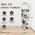 thumbnail image 6 of 30oz Insulated Stainless Steel Tumbler with Handle and Straw - Leak Proof Travel Mug for Horse Lovers, Horse Themed Gift for Women, 6 of 6