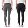 thumbnail image 5 of MUK LUKS Women's Jersey Fleece Lined High Waist Leggings, Sizes S/M to 1X/2X, 2-Pack, 5 of 6
