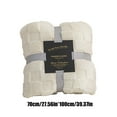 thumbnail image 3 of Btomtd 30"x40" Fleece Gift Blanket Towelling Air Conditioning Nap Throw Blanket with Milk Fleece for Sofa Bed Blanket, White, 3 of 6