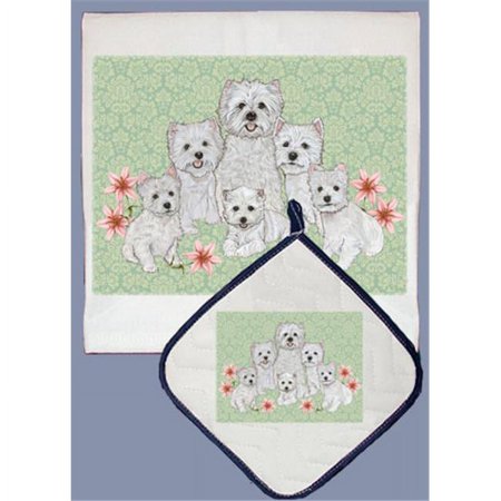 

Pipsqueak Productions DP564 Dish Towel and Pot Holder Set - Westie