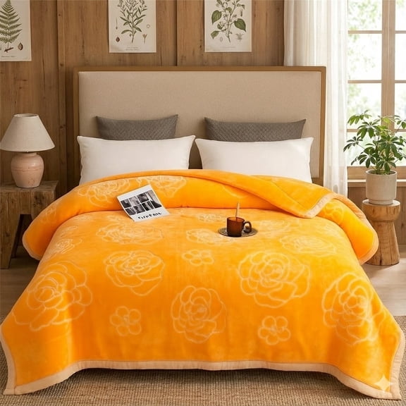 DBOZE Thick and Warm Korean Fleece Blanket – Extra Large 85"×95" – Ultra Soft Plush Blanket for Winter, Luxury Embossed Design