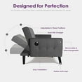 thumbnail image 5 of TYBOATLE 65“ Convertible Futon Sofa Bed w/ 2 USB, Upholstered Tufted Small Adjustable Folding Couch Loveseat, Modern Mid Century Sleeper Sofa for Living Room, Bedroom, Apartment, Office (Dark Grey), 5 of 9