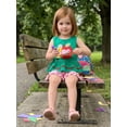 thumbnail image 3 of BemeyourBBs Toddler Baby Girls Back to School Outfit Summer Kindergarten Outfits Baby Girl First Day of School Outfit Cute Apple Pencil Embroidery Sleeveless Tunic Shirt Tops and Floral Shorts Set, 3 of 9