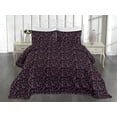 thumbnail image 2 of Ambesonne Ethnic Quilted Coverlet 3 Pcs, Tribal Symbols Motives Boho, Queen Size, Charcoal Grey and Purple, 2 of 4