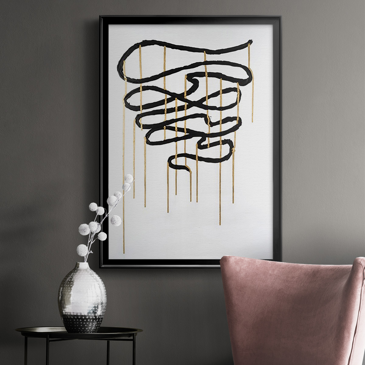 Weeping Ribbon I Premium Framed Print, in Gold, Black, or Silver - Ready to Hang