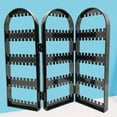 thumbnail image 2 of WHAMVOX Earring Holder Folding Plastic Stand Ear Display Screen for Earring Jewelry (Three Parts Black), 2 of 8