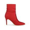 thumbnail image 3 of BLISSFUL STEP Women Pointy Toe Stiletto Heels Ankle Boots Red 10, 3 of 6
