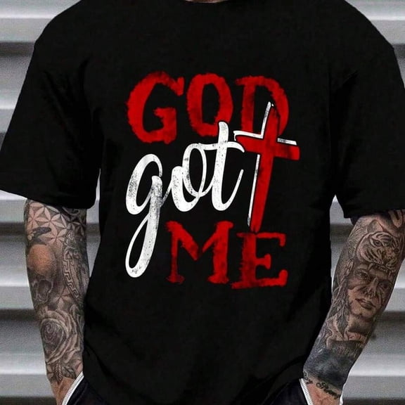 100% Cotton God Christian Faithcross Got Me Religion Quote Inspriration T-Shirt Women's Men's Graphic Tee Causal Tops Fashion Tshirt Short Sleeve