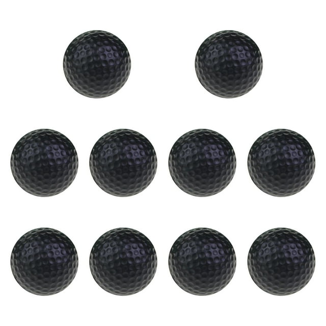koolsoo 10 Pcs Balles d'Entraînement de Golf Portables pour Golfeur Extérieur Maison Noir