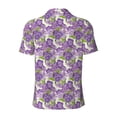 thumbnail image 4 of Rocae Violets Flowers for Men's Short Sleeve Polo Shirt, Quick Drying Performance Moisture Wicking Sports Men's Golf Shirt Small, 4 of 9