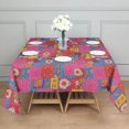 thumbnail image 3 of Pioneer Flower Floral Print Pattern Square Tablecloth, Waterproof Wipeable Spillproof Washable Table Cover for Home Kitchen Party Decor, 60"x60", 3 of 6