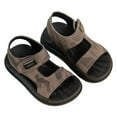 thumbnail image 6 of Zanarzt Toddler Sandals Open Toe Boys Unisex Kids Summer Slide Sandals Baby Comfort Anti Slip Open Toe Adjustable Walking Beach Shower Shoes for Boys Girls Brown,US 13, 6 of 6