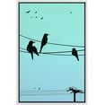 thumbnail image 3 of PixonSign Framed Canvas Print Wall Art Teal Sky with Birds Animals Wildlife Illustrations Modern Art Minimalist Scenic Fun Multicolor Ultra for Living Room, Bedroom, Office - 16"x24" White, 3 of 5