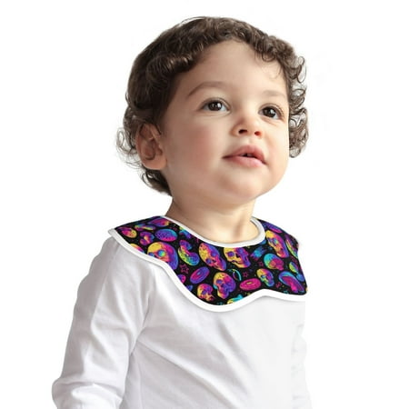 Kdxio Skull rainbow star mushroom Baby Bibs for Girls Boys Bibs Drool Bibs Muslin Cotton Bibs for Baby Girls Boys Teething Bibs