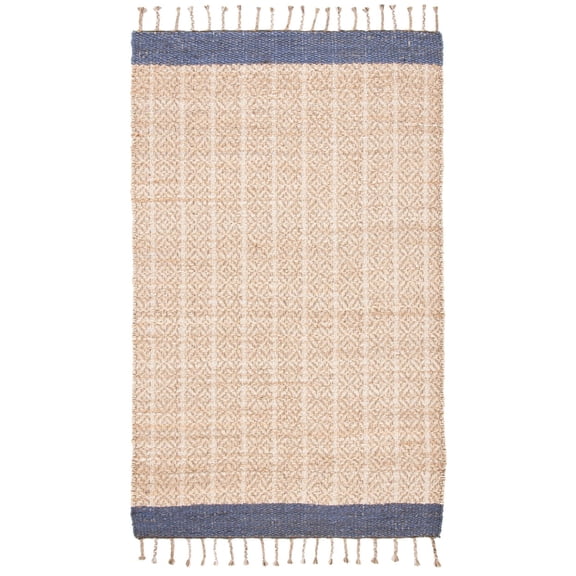 SAFAVIEH Cape Cod Kristen Distressed Area Rug, Natural/Purple, 6' x 6' Square