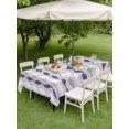 thumbnail image 4 of Outdoor Tablecloth with Umbrella Hole for Patio/Picnic/Party/Camping, Purple Grey Striped Waterproof Table Cloth Rectangle Table Cover Washable, Modern Abstract Geometric Stripes (54"x 80"), 4 of 8