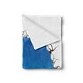 thumbnail image 2 of Sky Soft Flannel Fleece Throw Blanket, Summer Sky Fluffy Clouds Scene from a Cracked Look Plain Background Modern Art, Cozy Plush for Indoor and Outdoor Use, 50" x 60", White and Blue, by Ambesonne, 2 of 5