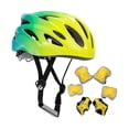 thumbnail image 1 of Casco de bicicleta para niños Conjunto de equipo ajustable con equipos de regalo de guardias de muñeca con codo Verde, 1 of 8