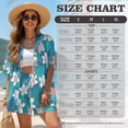 thumbnail image 7 of Xoenoiee Tropical Plumeria Flower Print Womens Fashion 2 Piece Outfits Palm Leaves Design Short Sleeve Tops Set Matching Shorts Loungewear Tracksuit Lounge Sets for Resort Vacation, Size M, 7 of 7