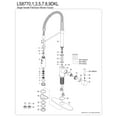 thumbnail image 6 of Gourmetier LS8777DKL Kaiser Single-Handle Deck-Mount Pre-Rinse Kitchen Faucet, Matte Black/Polished Chrome, 6 of 8