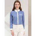 thumbnail image 2 of INSPIRE CHIC Women's Color Block Button Down Long Sleeve Work Shirt, 2 of 6