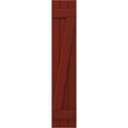 thumbnail image 5 of Ekena Millwork 10 1/2"W x 42"H Americraft Three Board (2 Batten) Exterior Real Wood Joined Board-n-Batten Shutters w/ Z-Bar (Per Pair), Pepper Red, 5 of 10