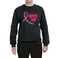 thumbnail image 2 of Wild Bobby, Never Give Up Fight Cancer, Breast Cancer Awareness, Unisex Crewneck Graphic Sweatshirt, Black, Small, 2 of 4