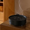 thumbnail image 6 of Mupvlun Mosquito Coil Tray - Portable Metal Incense Burner Coil Holder for Indoor & Outdoor Use, Hollow Mesh Lid for Safety Black, 6 of 8