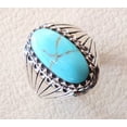 thumbnail image 3 of Turquoise Ring, Silver Jewelry, 925 Silver Ring, Father's Day, Natural Turquoise Mens ring, December Birthstone Ring, Heavy Mens Ring, Spiritual Healing Gemstone, Christmas, Tiny Mens Ring, 3 of 6