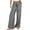 Gray, variant on Womens Casual Wide Leg Pants Flowy Adjustable Tie Knot Elastic Waist Trousers with Pockets