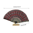 thumbnail image 2 of Unique Bargains 1 Pc Sequins Folding Fan for Masquerade Red Cotton Linen, 2 of 5