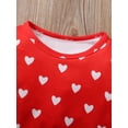 thumbnail image 5 of Toddler Baby Girl Valentine's Day Clothing Set Ruffle Tunic Pullover Top Patchwork Long Pants Set Little Girls Heart Print Outfits, 5 of 8
