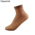 thumbnail image 2 of Flmtop 10Pairs Women Men Disposable Solid Color Ankle Silk Socks for Ice Rink Foot Bath, 2 of 7