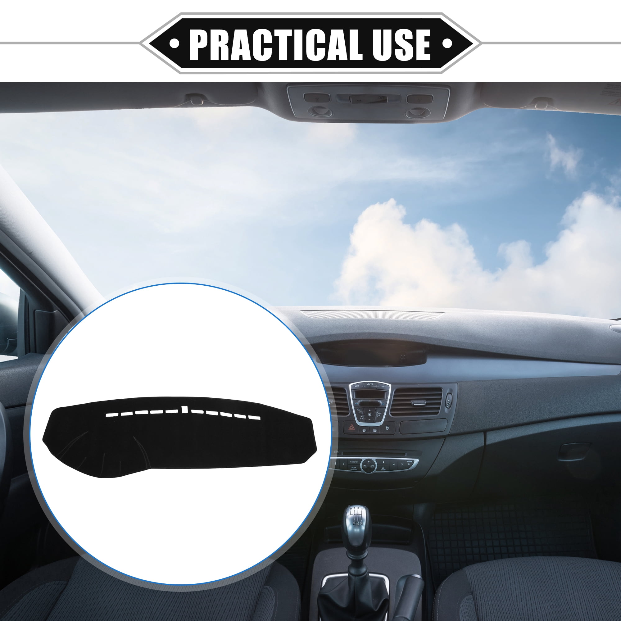 Dashboard Cover for Hyundai Sonata 2006-2008 Non-slip Polyester Black Dash Cover Mat Dash Board Cover