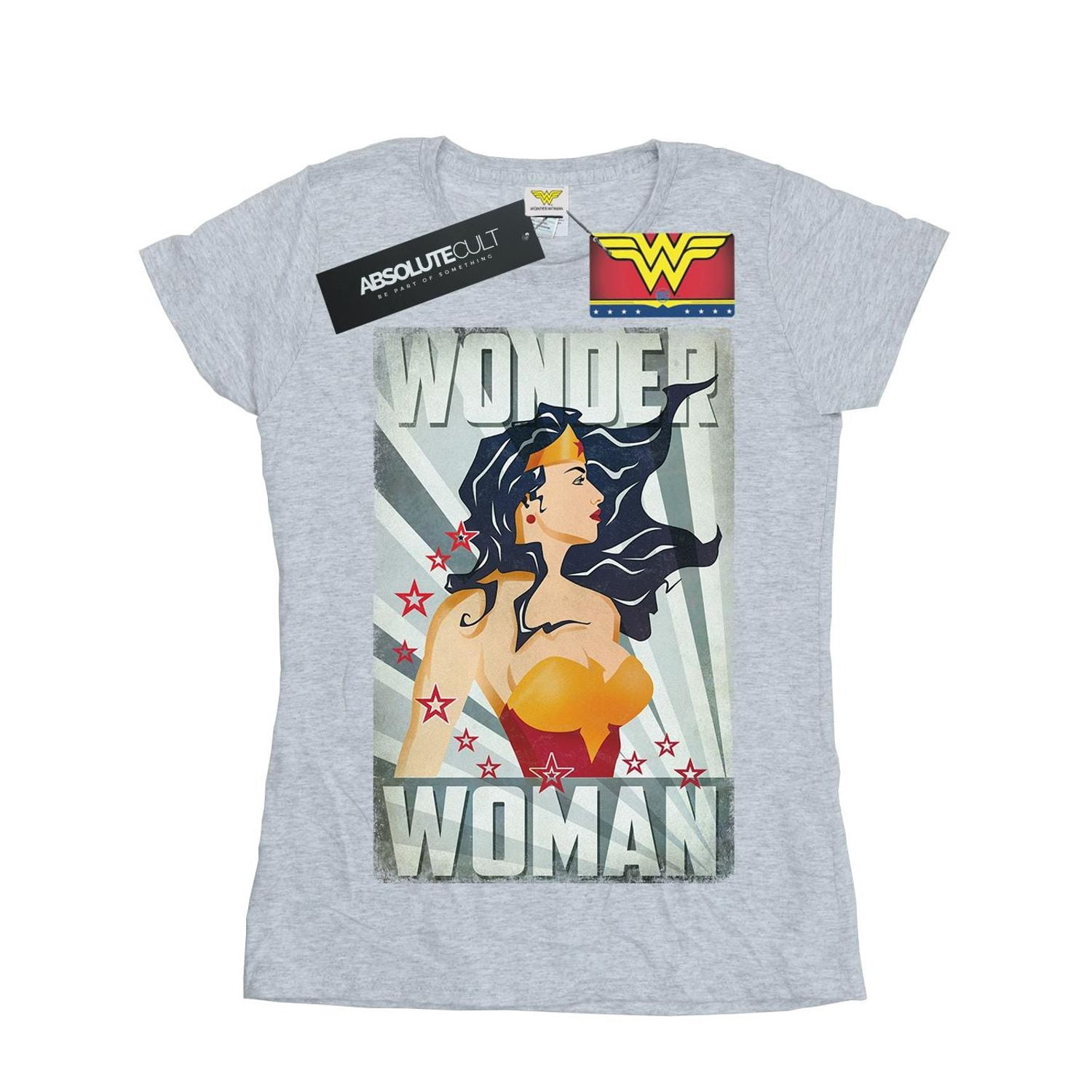 DC Comics T-Shirt en Coton pour Femmes Wonder Woman avec Affiche