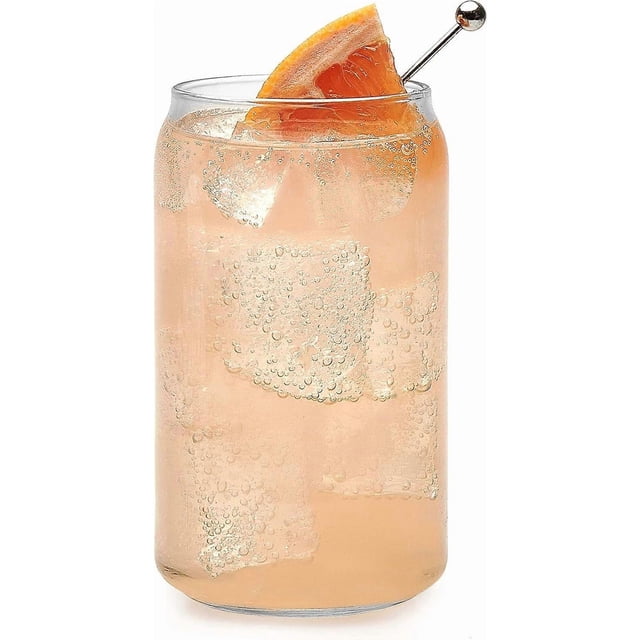 Classic Can Tumbler Glasses, Set of 4, 16 oz