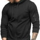thumbnail image 3 of Sudadera con cremallera completa para hombre, sudadera informal elegante de manga larga para hombre con bolsillos grandes para fitness, color negro XXL, 3 of 12