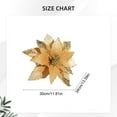 thumbnail image 3 of Glitter Poinsettias Artificial Christmas Flowers Large Xmas Tree Ornaments for Wreath New Year Party Wedding Decorations,Gold, 3 of 5