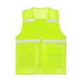 thumbnail image 3 of RUNQHUI Men Women Zipper High Visibility Reflective Safety Vest Construction Work Mesh Fabric Work Clothes Fluorescent Yellow 165, 3 of 7